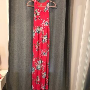 Pink floral Maxi Maternity dress